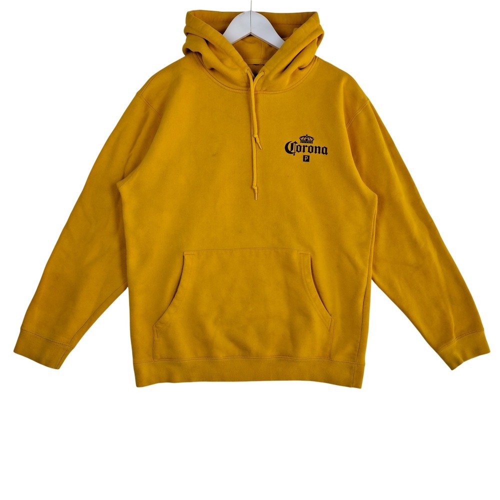 Corona x Primitive Skateboards Mustard Yellow Graphic Hoodie Men's M